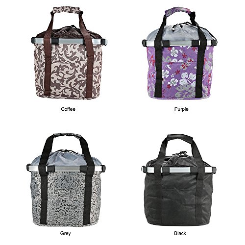 Bicycle Basket Bicycle Aluminum Alloy Frame Pet Carrier Bike Detachable Cycle Front Carrier Bag Pet Carrier (Black)