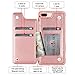 Arae Case for iPhone 7 Plus/iPhone 8 Plus - Wallet Case with PU Leather Card Pockets [Shockproof] Back Flip Cover for iPhone 7 Plus / 8 Plus 5.5 inch (Rosegold)