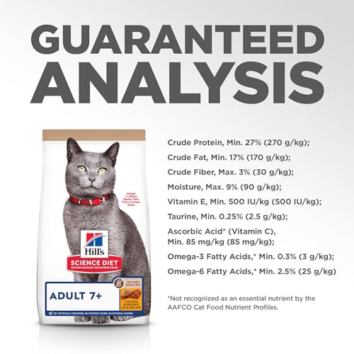 HILL’S SCIENCE DIET ADULT 7+ NO CORN, WHEAT OR SOY DRY CAT FOOD, CHICKEN, 7 LB. BAG