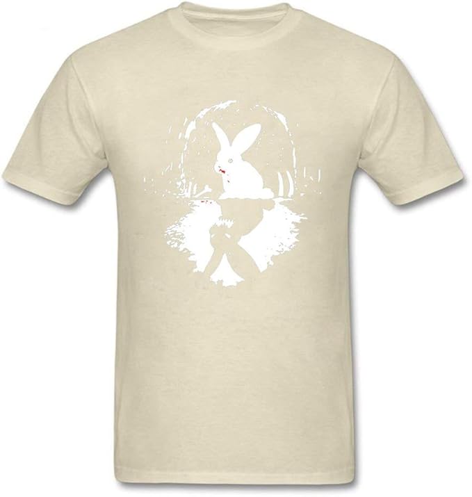 Comics TShirt Crazy Rabbit T Shirt Easter Day Tshirt for Men Black