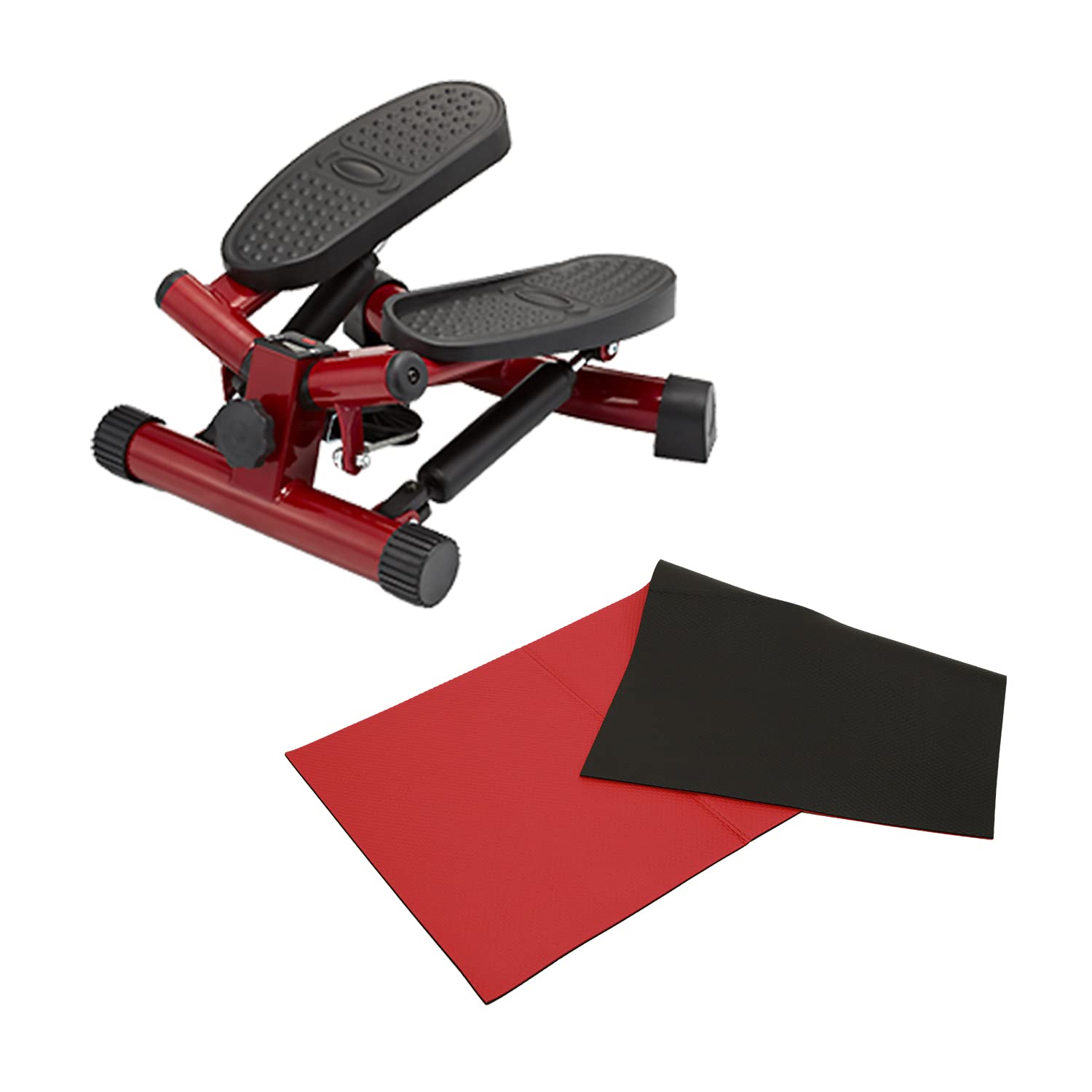 【公式】Shop Japan(ショップジャパン) 健康ステッパー ナイスデイ プレミアム レッド(負荷調整・カウンター付き)+サポートマットセット 省スペース 自宅で有酸素運動 踏み台 運動 室内 座ったまま エクササイズ 歩数カウンター付 ステップ回数やステップ速度が表示 高さ調整 ナイスデー NICEAM03 の商品画像