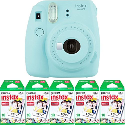 Fujifilm instax mini 9 Instant Film Camera Ice Blue + 50 Fuji Mini Prints