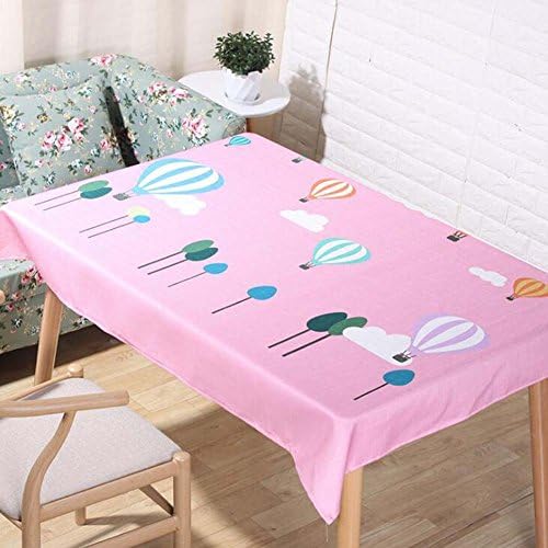 Onfly 1 Pc Digital Printing Rectangular Picnic Table Cloth Fresh Hot Air Balloon Home Decor Coffee Table Cloth Living Room Table Flag Variety Sizes/colors (Color : Pink, Size : 140 * 250)