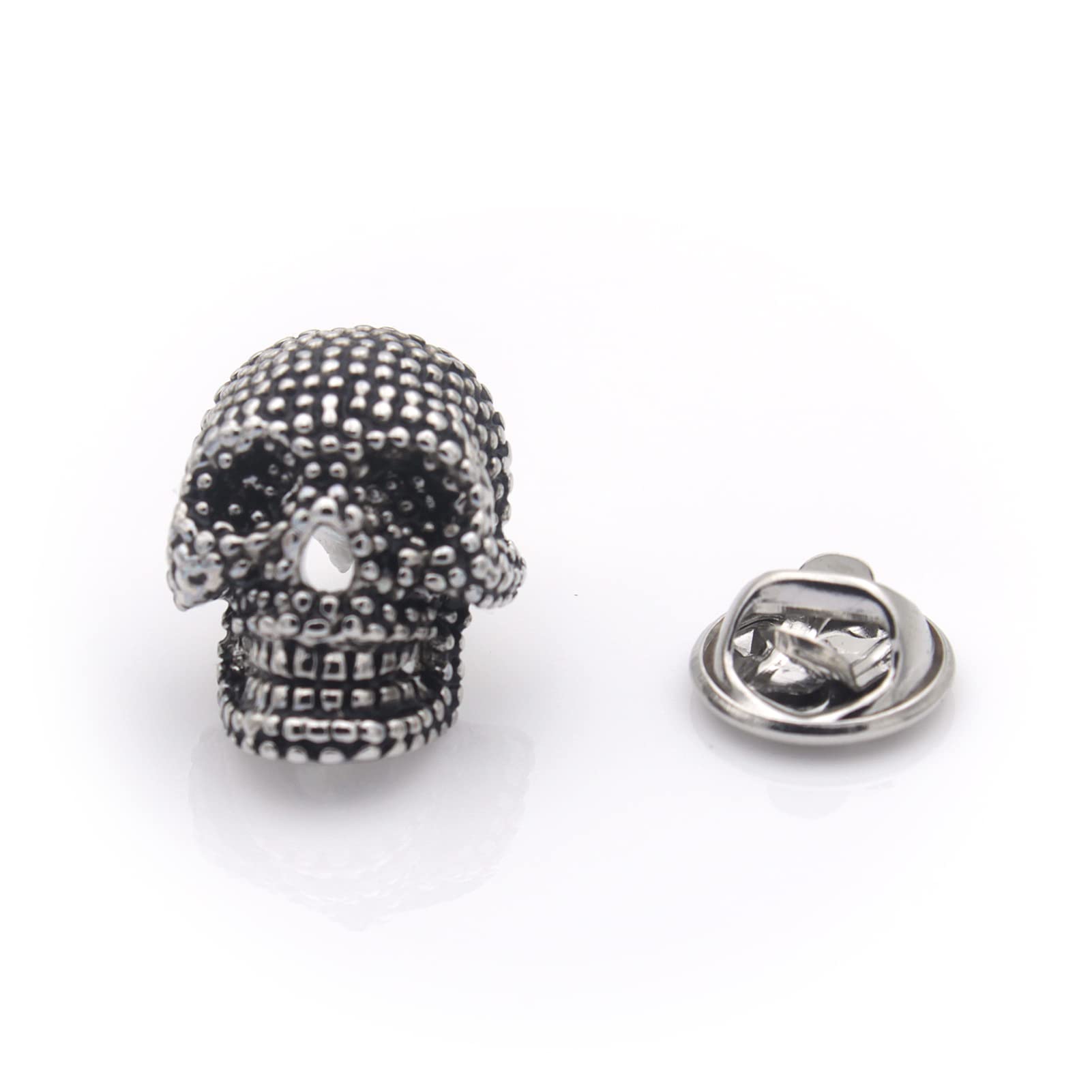 Vcufflinks 3D Gothic Silver Skeleton Skull Brooch Lapel Pin