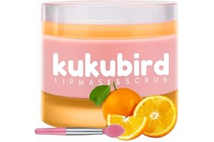 kukubird Lip Mask Overnight Hydrating Lip Balm Mask Exfoliating Lip Scrub Lip Care Treatment For Chapped and Cracked Lips-Orange