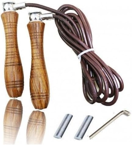 Athletics Gear Leather Weighted Skipping Ropes Fully Height Adjustable inc Removable Weights Jump Speed Rope for Fitness Training, Boxing, Hiit, Weight Loss & Cardio