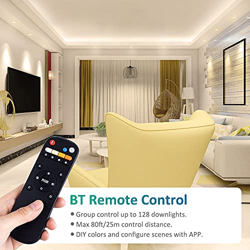 Smart Recessed Lighting with Remote,Ustellar 6 Inch UltraThin RGBCW Dimmable Retrofit LED