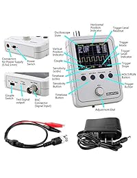 Quimat Q15001   Osciloscopio digital TFT de 2,4 pulgadas con fuente de alimentación y cable de clip BNC
