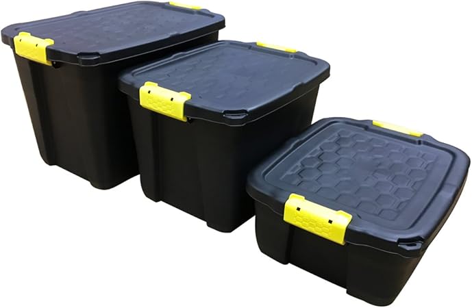 Cajas de almacenamiento resistentes y tapas, 24 l, 24 l y 60 l, 24 L: Amazon.es: Hogar