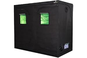 COOLGROWS 96"x48"x80" Mylar Hydroponic Grow Tent Grow Room with Obeservation Window and Removable Floor Tray for Indoor Plant Growing (96" x 48" x 80")