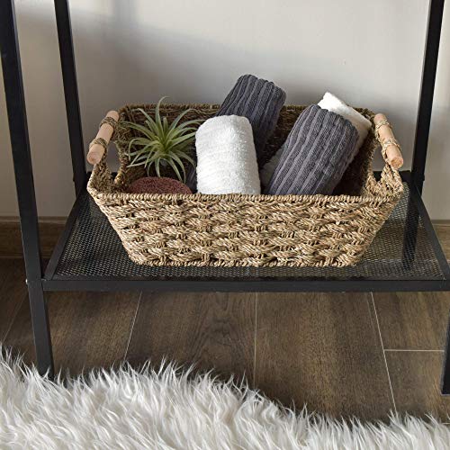 GRANNY SAYS HandWoven Jumbo Storage Baskets with Wooden Handles