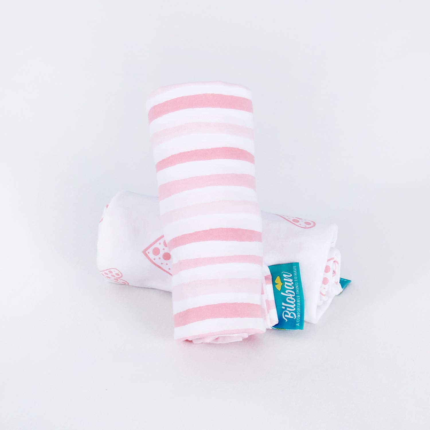 Bassinet Sheets Compatible with AirClub, GoFirst and MiClassic Bassinet Bedside Sleeper, 2 Pack, 100% Jersey Knit Cotton Fitted Sheets, Pink Stripes and Hearts Print for Baby Girls