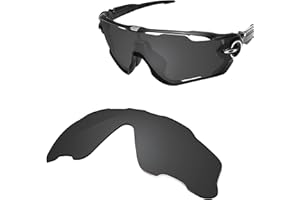 Glintbay 100% Precise-Fit Replacement Sunglass Lenses for Oakley JAW-BREAKER OO9290 - Polarized Advanced Black