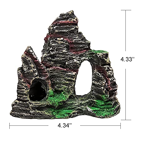 GZHVKJ Aquarium Decorations Fish Tank Decoration Accessories Decor Set, Rocks Plastic Plants Resin Broken Barrel Fish Cave and Hideout Ornaments Small 13 Packs