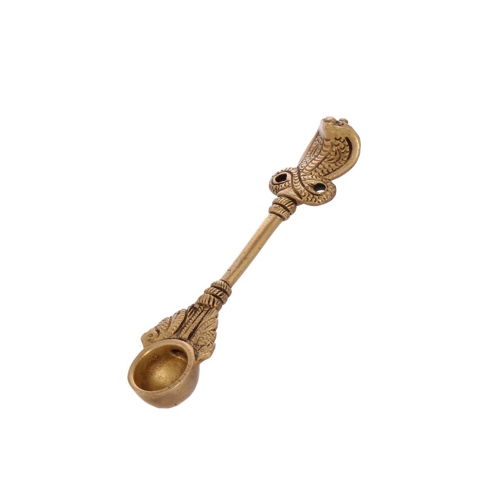 NKlaus Heavy Cobra Incense Spoon Brass for Incense 16cm Table Decoration matt 1590