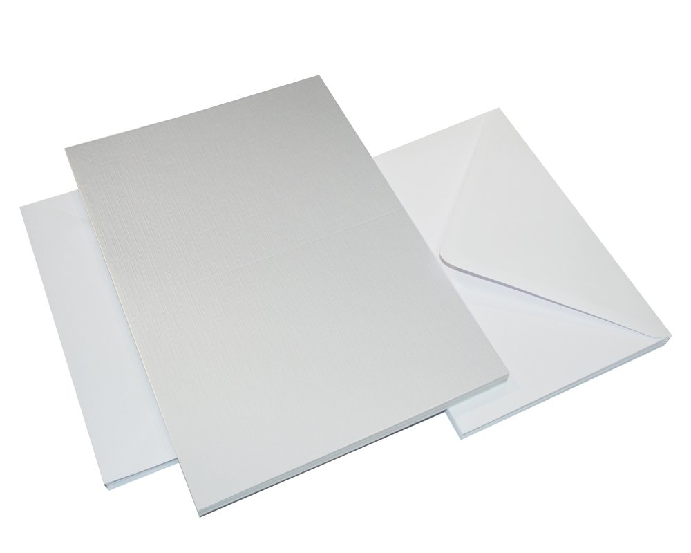 Craft UK 2251 C5 Linen Card and Envelope pack of 25 - White — image 1