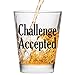 Challenge Accepted - Funny Shot Glass - Makes a Great Gift for Men and Women, Drinking Buddies Hilarious Shot Glass