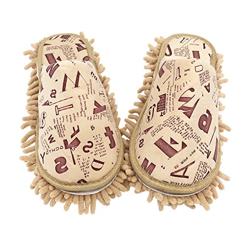 image for Selric Alphabet Letters Microfiber Chenille Washable Mop Slippers Came