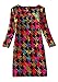 J.cotton Autumn /Winter Floral Print Long Sleeve Boat Neck A-line Tunic Casual Dress