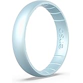 Enso Rings Thin Birthstone Silicone Ring – Unisex Wedding Engagement Band – Comfortable Breathable Band – 4.3mm Wide, 1.75mm Thick