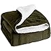 Bedsure Sherpa Fleece Blanket Twin Size Oliver Green Plush Blanket Fuzzy Soft Blanket Microfiber