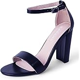 J. Adams Shirley Block Heels for Women - Ankle Strappy Heels for Women, High Heels Dressy Sandals - Chunky Heels for Women - Wedding Shoes for Bride, Summer Heels
