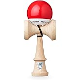 KROM - Kendama Toy POP LOL Red - High Wood Quality - Extra Strong - for Beginner and Pro - Gift Pack : Extra String + Stickers