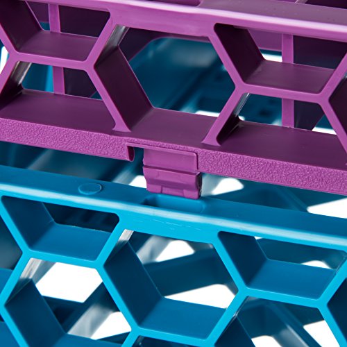 Carlisle FoodService Products RE49C89 OptiClean Polypropylene 49-Compartment Divided Glass Rack Extender, 1.78" x 19.75" x 19.75", Lavender (Case of 6)