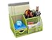 Mesh Desk Organizer 5 Compartment Office Supplies Caddy Pen Holder Card Case Organizer Storage Box with Drawer ,Green