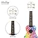 Honsing Soprano Ukulele Colorful Floral petal Painting Hawaii kids Guitar 21 inch Gift for Beginner matte finish