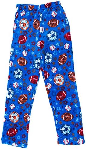 Prince of Sleep Plush Pajama Pants - Fleece PJs for Boys, Blue - Sports, Boys' 10-12