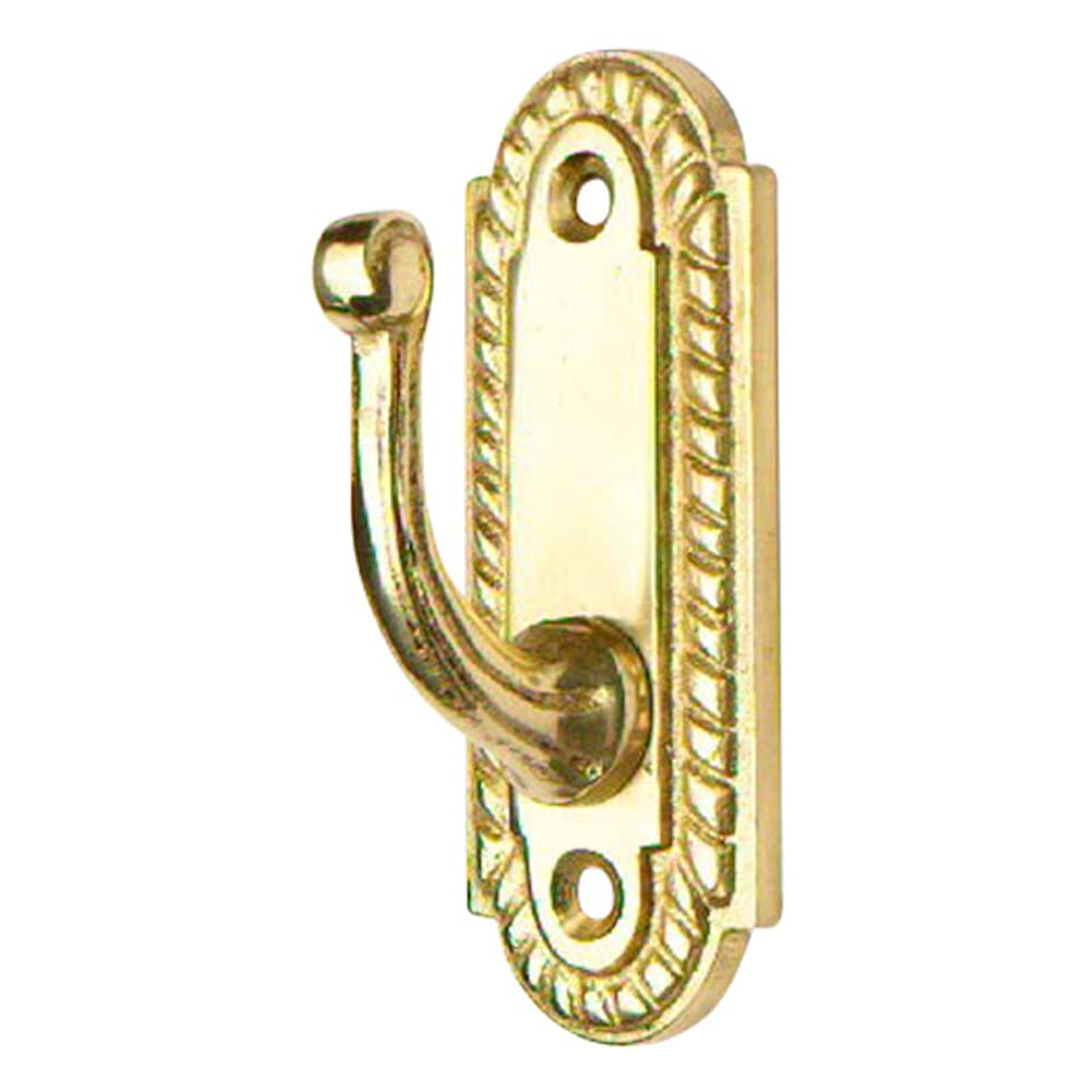 Merriway® BH01621 (2 Pcs) Georgian Curtain Drapery Hold Back Tie Back Hooks, 70mm (2.3/4 inch) Brass - Pack of 2 Pieces