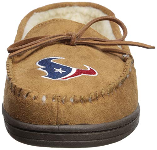 FOCO Houston Texans NFL Mens Team Logo Moccasin Slippers - L