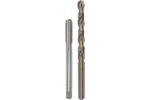 uxcell Tap & Bit Sets, M7 x 1 H2 Straight Flute Machine Thread Milling Tap, 6mm M35 Cobalt High Speed Steel (HSS-CO) Twist Dr