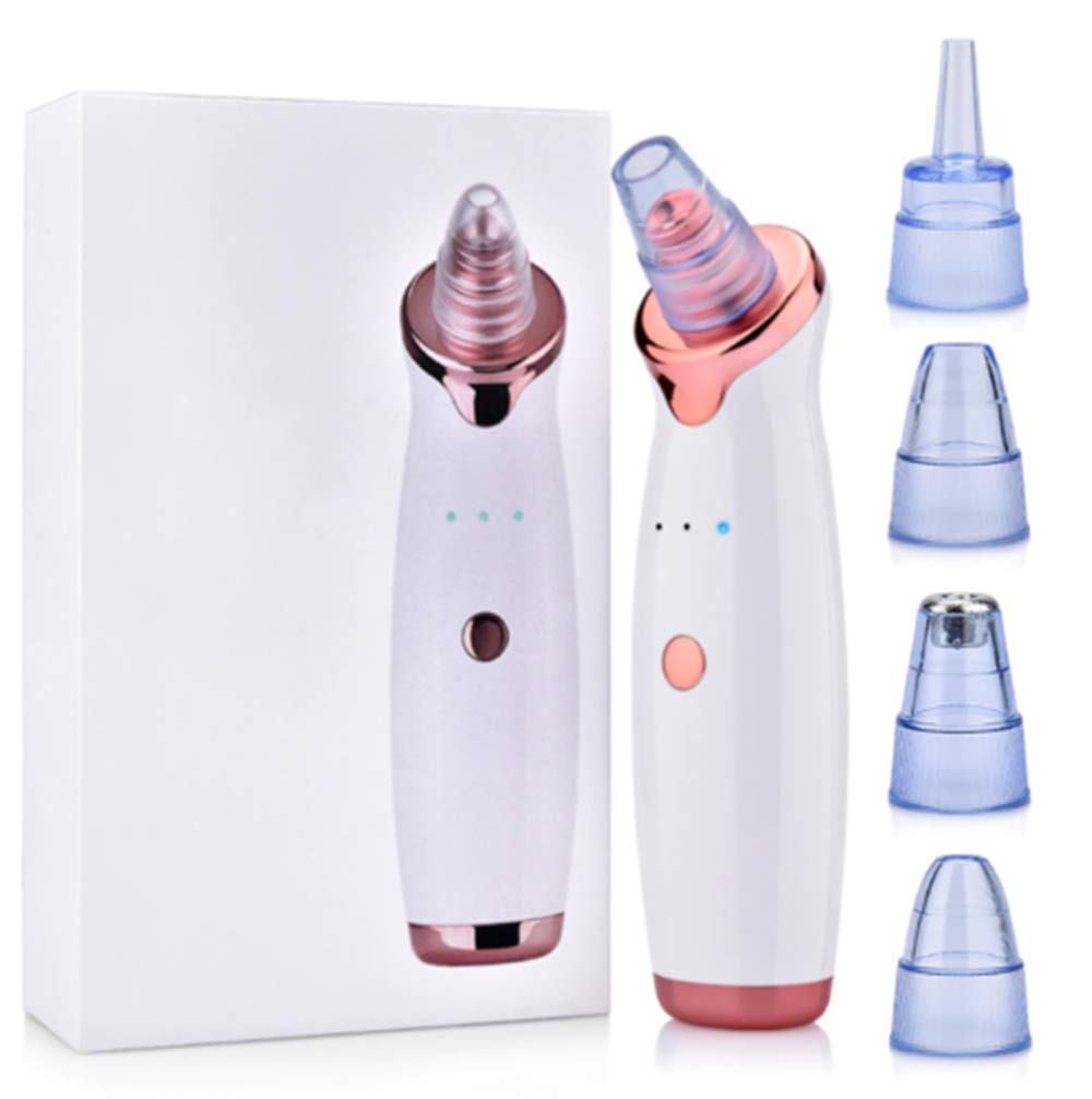 Blackhead Remover Pore Vacuum Cleaner - BerBizz Upgraded USB Rechargeable Acne Comedone Extractor Tool Machine with 3 Adjustable Suction Power and 5 Replacement Probes for Facial Skin