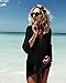 NFASHIONSO Women's Fashion Swimwear Crochet Tunic Cover Up/Beach Dres,Black