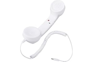 EIMSOAH Type C Retro Phone Handset with Volume Control Plug and Play Design for Cellphone Video Call Conference (White)