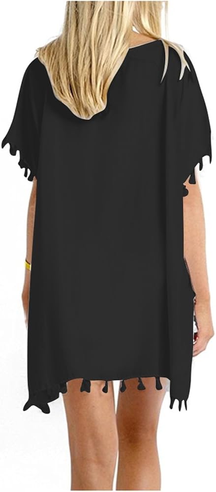 GDKEY Women Chiffon Tassel Swimsuit Bikini Stylish Beach Cover up at  Women’s Clothing store