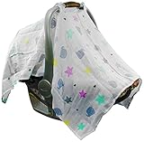 Mum n Me Baby Car Seat Cover; Organic Cotton Muslin, Suitable for Boys and Girls