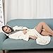 KEMUSI Hooded Cream Herringbone Women's Soft Spa Long Kimono Bathrobe,Comfy Full Length Warm Nightdress M