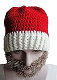 Vedem Unisex Adult Knit Crochet Santa Claus Hat Costume for Christmas (Brown)
