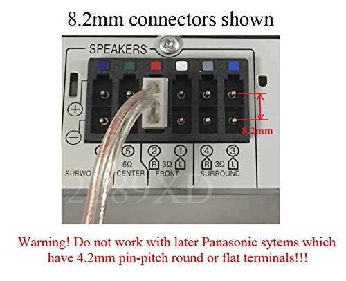 10ft 8.2mm Speaker Wire / Cable / Cord for Select old Panasonic DVD/Blu-ray Home Theater system; 18 AWG wire; 8.2mm connector (plug); Please warnings!