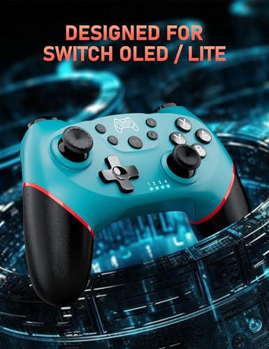 Diswoe Switch Controller, Bluetooth Pro Controller with Hall Joystick, Gamepad for Switch/Switch 2/Lite/OLED with Wake up, Vibration, Turbo, Adjustable, Gyro Axis
