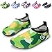 L-RUN Toddler Lightweight Swim Water Shoes Slip On Beach Aqua Socks For Surfing Yoga Green 9.5-10=EU 26-27