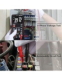 BSIDE - Multímetro digital de rango automático RMS real de voltaje AC DC de resistencia diodo de corriente continua, medidor de continuidad
