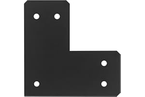 HENENG 4 Pcs Flat L Tie Plates, 10-1/2" L x 5"W, Flat Corner Brace for 6x6 Post, L Shaped Beam Brackets, Thickness 2.6mm