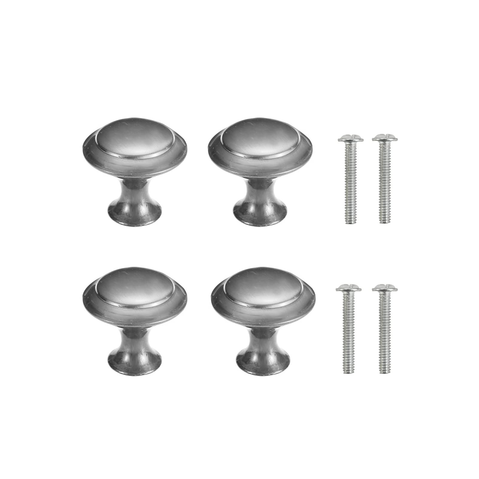 Yesmin 4 Piece Cabinet Door Knobs,Cupboard Drawer Door Knob for Kitchen Furniture Cabinet Knob with Screws-Gun Grey(Small)