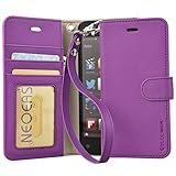 BUDDIBOX  Leather Wallet Cover with Foldable Kickstand for Amazon Fire Phone - Retail Packaging - Purple