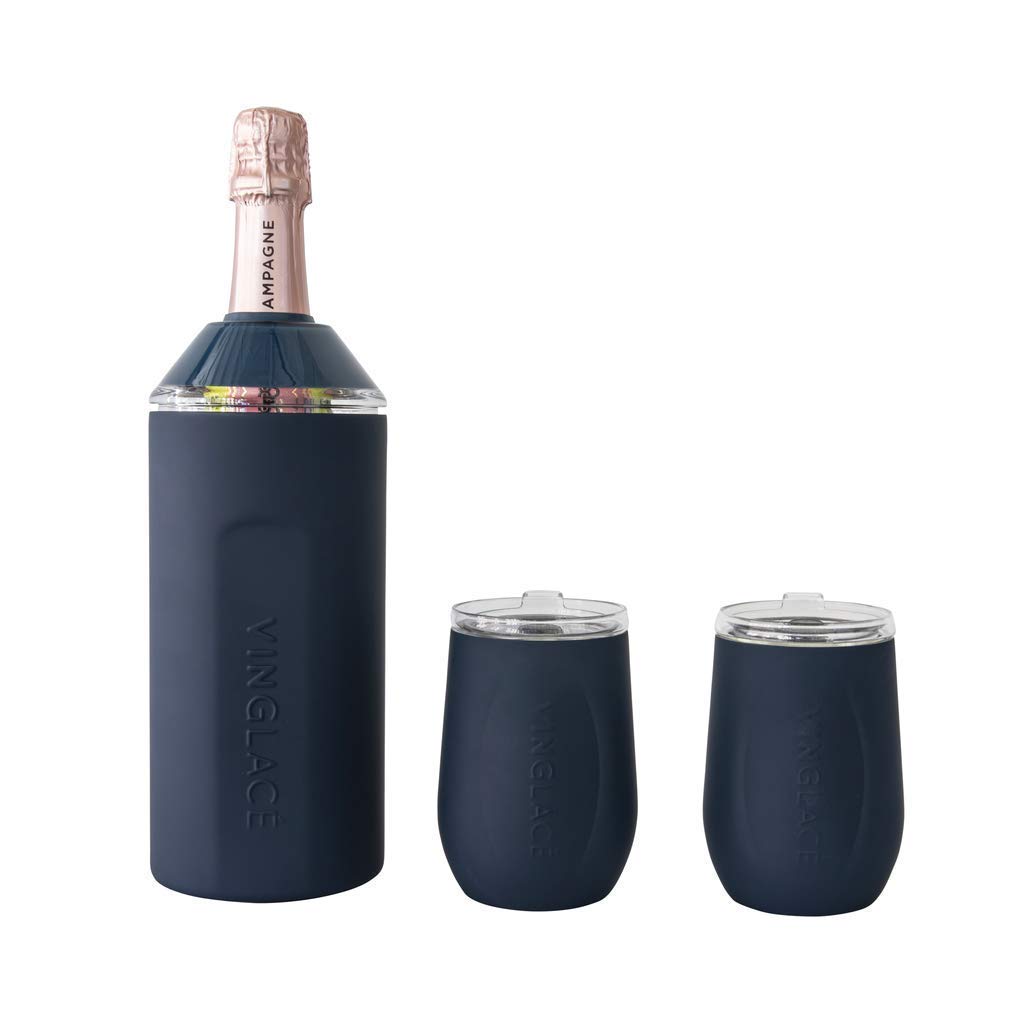 Vinglacé Wine Bottle Chiller Gift Set Portable Stainless Steel Wine