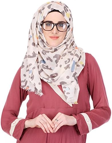 Urban Modesty Off White Multi Coloured Splatter Print Hijab